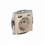 Розетка 1гн c з/к USB typeА+ typeС с/у песочный AtlasDesign Systeme Electric(1/16)