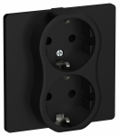 Розетка 2гн с З/К с/у черный в сборе быстрозажим 16А РС12-0-К-ФлЧ FLITE IEK (1/60)