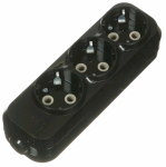 Колодка К3-3100 с/з 3 розетки 16А 250В черная PLEXUP Колодка К3-3100 с/з 3 розетки 16А 250В черная PLEXUP