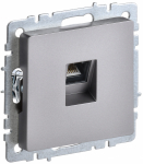 Розетка 1гн комп RJ45 с/у сталь кат.6 механизм РК11-БрС BRITE IEK (10/100)