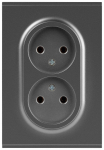Розетка ЭРА Arktik 16-2107-06 без заземления двойная 2X2P 16А-250В графит Розетка ЭРА Arktik 16-2107-06 без заземления двойная 2X2P 16А-250В графит