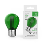 Лампа Gauss Basic Filament Шар 4W 220lm Е27 green LED 1/10/50