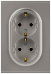 Розетка ЭРА Arktik 16-2104-07 двойная с заземлением 2X2P+E Schuko 16А-250В титан Розетка ЭРА Arktik 16-2104-07 двойная с заземлением 2X2P+E Schuko 16А-250В титан