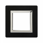 Рамка 1-пост. цвет черный металл горизонт. и вертик., Avanti DKC