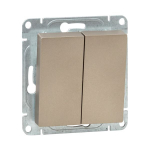 Механизм выключателя, двухклавишный, перекрёстный, шампань Эпика EKF