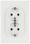 Розетка ЭРА Arktik 16-2104-08 двойная с заземлением 2X2P+E Schuko 16А-250В белый матовый Розетка ЭРА Arktik 16-2104-08 двойная с заземлением 2X2P+E Schuko 16А-250В белый матовый