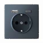 Розетка 1гн c З/К+2хUSB typeА+ typeС с/у грифель механизм 16А ArtGallery Systeme Electric (1/8/16)