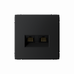 ARTGALLERY РОЗЕТКА двойная компьютерная RJ45+RJ45, кат. 5е, механизм, КАРБОН