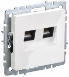 Розетка 2гн комп+комп RJ45+RJ45 с/у белый кат.6 механизм РК11-2-БрБ BRITE IEK (10/100)