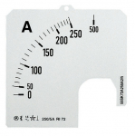 Шкала для измерительных приборов 2500 ампер 52.5ммx85мм отклонение стрелки 90° ABB AMT амперметры