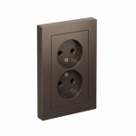 Розетка 2гн без З/К с/у мокко в сборе 16А AtlasDesign Systeme Electric (1/6)