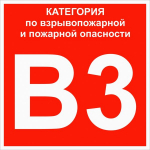 Знак "Категории взрывопожарной опасности В3" 200х200 мм, пластик ГОСТ Р 12.4.026-2015 EKF