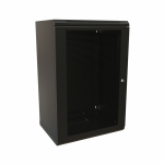 WRline Шкаф настенный 19-дюймовый (19"), 22U, 1086x600х450мм, перфорированная металлическая дверь с замком, цвет черный (RAL 9004) (разобранный)