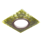 Светильник Квадрат. Золото/Кристалл/Золото, Gu5.3, LED 2700K Gauss Backlight 1/40