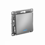 Выключатель 1кл с подсв с/у сталь механизм AtlasDesign Systeme Electric