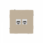 Компьютерная розетка RJ-45 без шторки, кат.5е двойная, KANT, ванильный марципан Компьютерная розетка RJ-45 без шторки, кат.5е двойная, KANT, ванильный марципан