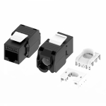 Модуль Кейстоун (Keystone) RJ45 CAT6A неэкранированный, 180 градусов, безынструментальный монтаж (Toolless), чёрный (применим с инструментом RT) Модуль Кейстоун (Keystone) RJ45 CAT6A неэкранированный, 180 градусов, безынструментальный монтаж (Toolless), чёрный (применим с инструментом RT)