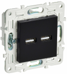 Розетка 2гн USB+USB A+A с/у черный механизм 3,1А SK-R15Bl SKANDY IEK (1/10/100)