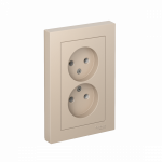 Розетка 2гн без З/К с/у песочный в сборе AtlasDesign Systeme Electric (1/15)