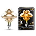 Лампа светодиод 8Вт 330Лм 2400К Е27 BD160 gray flexible LED Gauss Filament 1/6