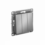 Выключатель 3кл с/у сталь механизм AtlasDesign Systeme Electric