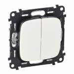 Выключатель 2кл прох с/у белый механизм Valena ALLURE Legrand  (1/5)