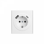 Розетка 1гн USB+tapeC шторки с/у жемчуг механизм 5В/2,4А 5В/3А MIELE STRONG 16А KRANZ (1/80)