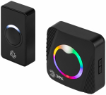Звонок дверной ЭРА POLYCOLOR C100 беспроводной RGB подсветка чёрный 36 мелодий