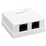 Розетка настенная TERACOM Cat.5E неэкранированная 2 порта RJ-45 Dual IDC белая