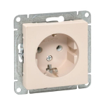 Механизм розетки, 16А, с заземлением, без шторок, кремовый Эпика EKF