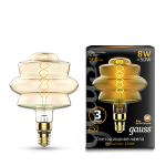 Лампа светодиод 8Вт 560Лм 2400К Е27 BD180 золото flexible LED Gauss Filament 1/4