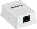 Розетка инф. настенная RJ45 кат. 5Е UTP 1 порт GENERICA Розетка инф. настенная RJ45 кат. 5Е UTP 1 порт GENERICA