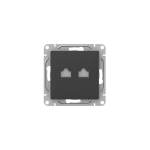 Механизм розетки RJ45 - 2шт, (cat5), чёрный Эпика EKF