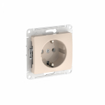 GLOSSA РОЗЕТКА с заземлением, 16А, механизм, БЕЖЕВЫЙ