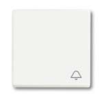 Клавиша одинарная перекидная символ «звонок» пластик белый матовая ABB Накладки Future/Axcent/Carat/ДИНАСТИЯ