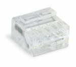 Соединитель MICRO PUSH WIRE® для распределительных коробок для одножильных проводников Ø 0,8 мм 4-проводн. прозрачный корпус светло-серая крышка макс.