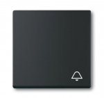 Клавиша одинарная перекидная символ «звонок» пластик черный матовая ABB Накладки Future/Axcent/Carat/ДИНАСТИЯ