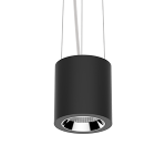 Светодиодный светильник VARTON DL-02 Tube подвесной 125х135 мм 18 Вт 4000 K 35° RAL9005 черный муар диммируемый по протоколу DALI