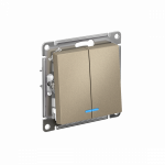 Выключатель 2кл с подсв с/у шампань механизм быстрозажим AtlasDesign Systeme Electric (1/20)