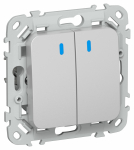 FLITE Выключ. 2-кл. прох. с инд. 10А ВС62-1-1-ФлА ал. IEK