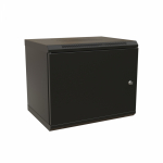 WRline Шкаф настенный 19-дюймовый (19"), 12U, 650x600х600мм, цельнометаллическая дверь с замком, цвет черный (RAL 9004) (разобранный)