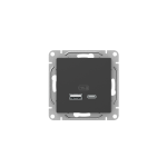 Механизм розетки USB-A+С, чёрный Эпика EKF