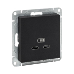 Розетка USB-C - 2шт, чёрный Эпика EKF