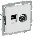 BRITE Роз. двойная TV+RJ45 кат.5E РТВ/РК12-БрАБ а/б IEK BRITE Роз. двойная TV+RJ45 кат.5E РТВ/РК12-БрАБ а/б IEK