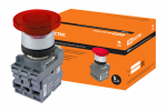 Кнопка грибовидная МРМ1-11R(LED) в сборе d40мм/220B 1з 1р красная TDM