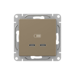 Механизм розетки USB-C - 2шт, шампань Эпика EKF