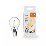 Лампа светодиод 4,5Вт 300Лм 2200К Е27 А60 золото LED Gauss Basic Filament 1/10/40