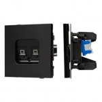 Механизм компьютерной розетки двойной SCT-TENDO-MPC2-PL-BK (RJ-45, CAT6) (Arlight, Черный) Механизм компьютерной розетки двойной SCT-TENDO-MPC2-PL-BK (RJ-45, CAT6) (Arlight, Черный)
