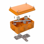 Коробка огнестойкая для о/п 40-0340-FR2.5-4 Е15-Е60 (латунь) RAL9003 120х80х50 (20 шт/кор) Промрукав