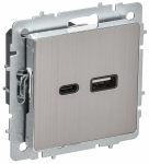 BRITE Роз. USB A+C 18Вт РЮ11-1-БрГН мет х/н IEK BRITE Роз. USB A+C 18Вт РЮ11-1-БрГН мет х/н IEK
